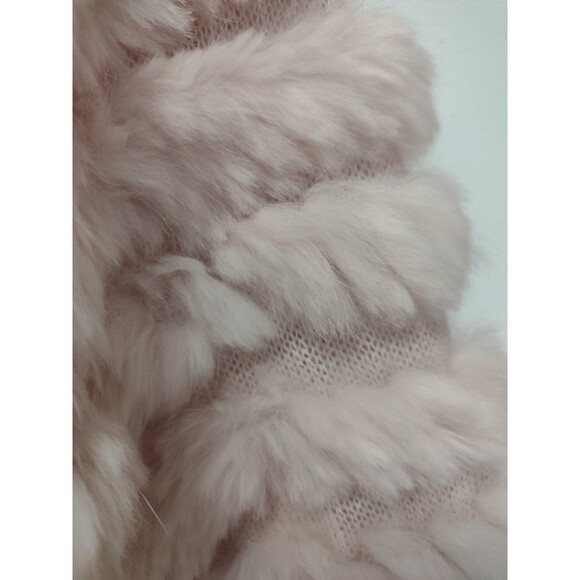 Christopher & Banks Rabbit Fur & Knit Light Pink Poncho Shawl Sweater One Size - Picture 10 of 12